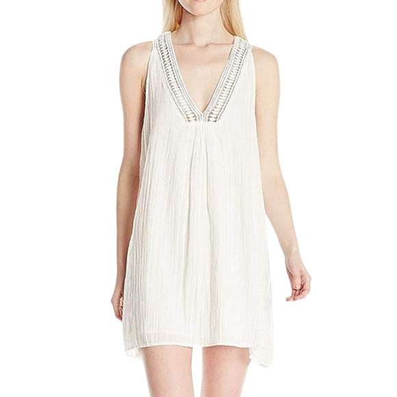 O'Neill Mamba Lace V Neck Mini Sun Dress White Boho Beach Size Medium - Picture 11 of 13